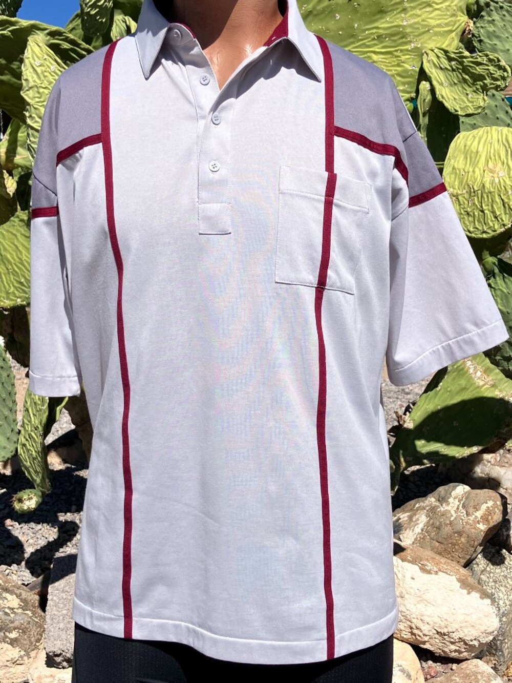 VINTAGE Sears "The Men's Store" collard men's shirt polyester size XL